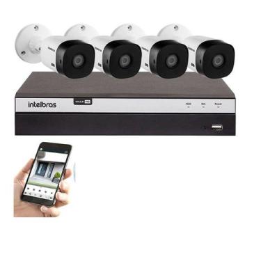 Imagem de Kit Intelbras 4 Cam Hd 1220b Dvr Mhdx 3104