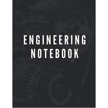 Imagem de Engineering Notebook: Quadrille-Ruled 4 x 4 Grid and Numbered Pages with Table of Contents for Scientists, Researchers, Designers - Black Cover | 8.5” ... | Quad Lined (Lab and Engineering Notebooks)