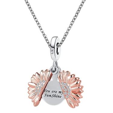 Imagem de GMXLin You are my Sunshine Colar de girassol para mulheres, filha, esposa, irmã, mãe, aniversário, Aço inoxidável, Cobre