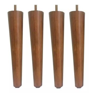 Imagem de Kit 4 Pé Palito 30cm Sofá, Mesa, Puff, Poltrona Castanho - Dorti Movei