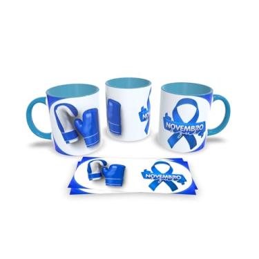 Imagem de Canecas Azul de Porcelana Personalizadas Novembro Azul (Mod.12)