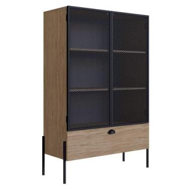 Imagem de Cristaleira New 140 Cm Hanover E Preto - D'rossi - DROSSI