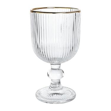 Imagem de Haüskraft- Taça para licor de vidro Graffiato Borda Dourada 60ml 6 peças