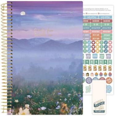 Imagem de bloom daily planners Agenda para o ano acadêmico 2025-2026 (julho de 2025 a julho de 2026) - Agenda A5 semanal e mensal com adesivos - 14 cm x 21 cm - Montanhas místicas