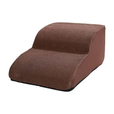 Imagem de Ioensy Escadas de cachorro para cães pequenos, 2 degraus com tampa lavável, rampa de animais, macio, escada de estimação degraus para animais de estimação, CafÉ