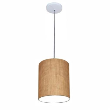 Imagem de Lustre Luminária Pendente Vivare Free Lux PE-4103BR Cúpula em Tecido 15x20cm - Palha
