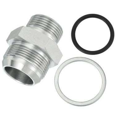 Imagem de PATIKIL Conectores de mamilo redutores hexagonais adaptador de tubo 1 5/20.3 cm macho 37° Flare JIC x 2.5 cm BSPT macho, adaptador de bocal redutor de encaixe de tubulação encaixe hidráulico de aço