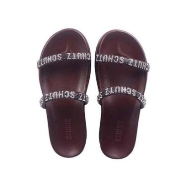 Imagem de Sandália Papete Schutz Flat Form logo Pedraria-Feminino
