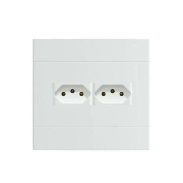 Imagem de Kit 4x4 Tomada Dupla 10A Branco Fosco Lunare Up Schneider