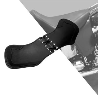 Imagem de HDBUBALUS Defletor de proteção térmica de sela lateral de couro, ajuste universal para Harley Sportster Touring Street Road Glide Dyna Honda, Kawasaki, Yamaha, Suzuki, preto
