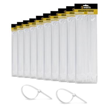 Imagem de 500 Abraçadeiras Lacre Nylon Grande Enforca Gato Cinta Plástica 7x500mm Fita Hellerman 50cm Branca