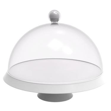 Imagem de Porta Bolo Bubble Crippa 30 Cm De Diametro Com Base Com Pé Resistente E Cúpula Transparente Branc