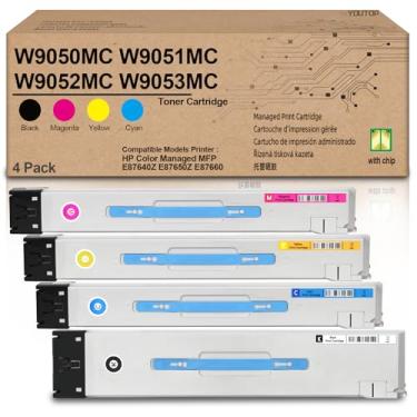 Imagem de W9050MC W9051MC W9052MC W9053MC Cartucho de toner (pacote com 4 | CYBM) compatível com impressora HP Color Managed MFP E87640Z E87650Z E87660