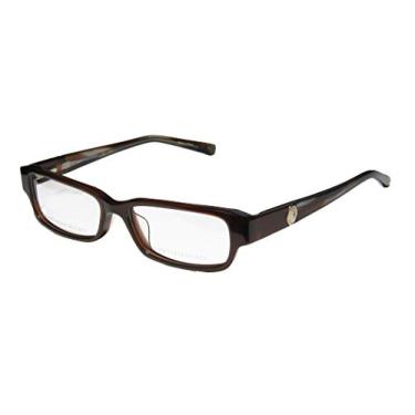 Imagem de Trussardi 12505 para mulheres/mulheres, design de aro completo, dobradiças de mola, tamanho espetacular, óculos/óculos, Brown / Transparent, 53-16-135