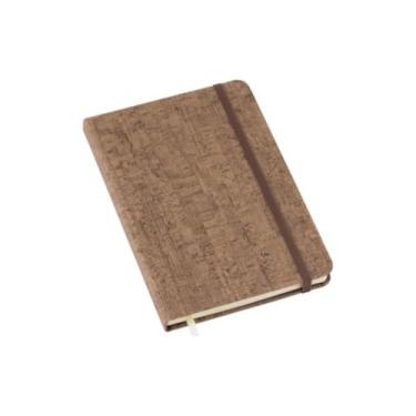 Imagem de Caderneta de Anotações Grande Marrom Caderno Tipo Moleskine14x21cm 80 Folhas Com Pauta Capa Emborrachada A5 Bloco de notas Pautadas (cortiça)