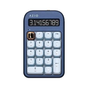 Imagem de AZIO IZO Calculadora mecânica sem fio e teclado numérico - Bluetooth 5.0 e USB, interruptor mecânico Gateron-Blue, 9 modos de luz de fundo, recarregável, compatível com PC e Mac, Blue Iris (IN105)