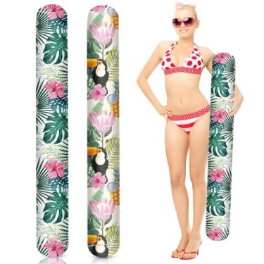Imagem de WinnerWhy 2 peças de macarrão inflável para piscina, Havaí, 104 cm, boia inflável para piscina, verão, adulto, piscina, praia, Havaí, festa, esportes aquáticos (flores)