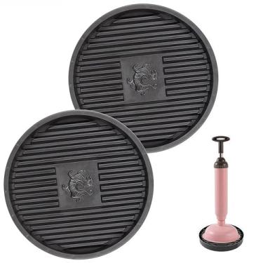 Imagem de SHENGYIYISHENG Suporte de êmbolo, bandeja de êmbolo, tapete de secagem de ar para desentupidor de vaso sanitário, suporte de êmbolo captura gotejamentos, absorve água do êmbolo e seca rapidamente