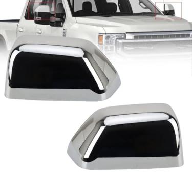 Imagem de Tampas espelhadas cromadas adequadas para 2017-2024 F250 F350 F450 F550 Super Duty Side by Side Accessories HC3Z17D743CA (prata)