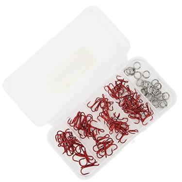 Imagem de Keenso Kit de Agudos de Pesca de Pesca Alta de Longa Com Revestimento para Peixe de Salmão Listrado (Vermelho)