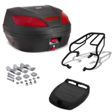 Imagem de Baú Bauleto De Moto 52 Litros Com Bagageiro Cbx 200 - PRO TORK, PRETO,