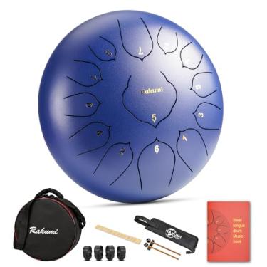 Imagem de Tambor de língua de aço - 13 notas 30,5 cm instrumento de percussão Lotus Hand Pan Drum C chave com mallets de tambor bolsa de transporte..