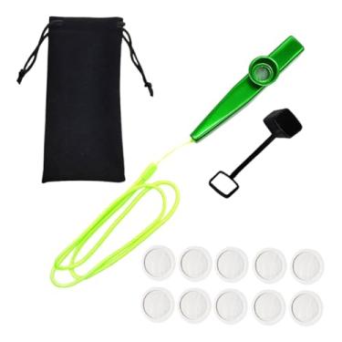 Imagem de Milageto Suporte para Flauta Kazoo com Bolsa de Armazenamento E Corda de Pescoço para Instrumento Musical Infantil, Verde