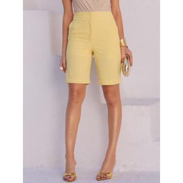 Imagem de Bermuda de Linho Feminina com Bolsos e Botões Design moderno - Lumia, 