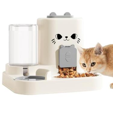 Imagem de Alimentador automático de animais de estimação com gravidade de 1,6L e dispensador de água de 0,6 L, dispensador automático de comida e água para gatos, alimentador de animais de estimação por