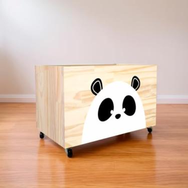 Imagem de Caixote de Madeira para Brinquedos, Caixa Organizadora de Madeira, Baú com rodas para Brinquedos(CX099)