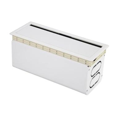 Imagem de Generic Flip escova caixa de cabo desktop fio organizador placa profissional economia espaço caixa cabo fio titular organizador para tvs mesa em casa, Branco