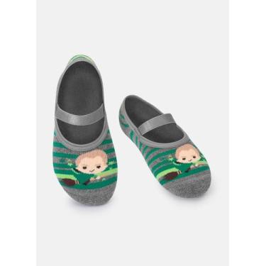 Imagem de Meia Puket Infantil Sapatilha com Antiderrapante Mescla Escuro 23 a 33