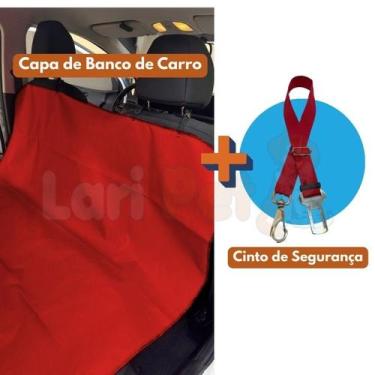 Imagem de Kit Capa Impermeável Pet para Banco de Carro + 1 Cinto de Segurança pa