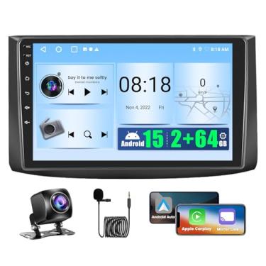 Imagem de 2 + 64 GB Android 15 estéreo automotivo para Chevy Chevrolet Aveo 2006-2012 com carplay sem fio e Android Auto, rádio automotivo com tela sensível ao toque de 9 polegadas para Chevrolet Aveo com
