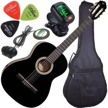 Imagem de Kit Violão Eletroacústico Nylon Captador N14 Bk Giannini