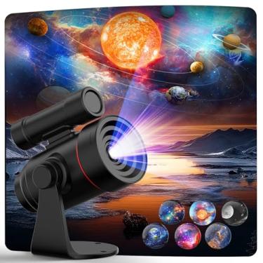 Imagem de Projetor estrela atualizado, projetor de galáxia planetário HD recarregável com bateria de 2000 mAh, projetor de teto montado na parede, cenários de nebulosa espacial de rotação de 360° para decoração