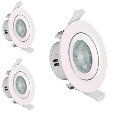 Imagem de Kit 3x Spot LED Branco Redondo Embutir 3W 3000K Bivolt