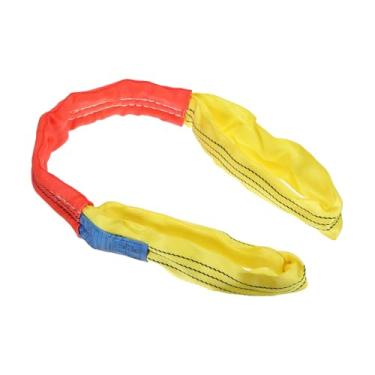 Imagem de PATIKIL Correias de elevação, 1 peça de poliéster de 0,90 m estilingue de teia pesada para serviço flexível para os olhos, alças de levantamento de puxar, suporte de lingas (2,999 kg), amarelo