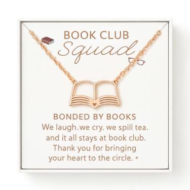 Imagem de JINYRSOC Presentes do clube do livro, colar de livro, presente significativo para amigos do clube do livro, mulheres, leitoras, presentes do clube do livro, o que acontece no clube do livro, estadias