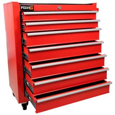 Imagem de Carrinho Vermelho para Ferramentas com 7 Gavetas - FORTGPRO