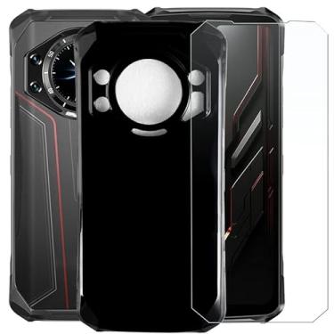 Imagem de TNKISRY Capa para celular Doogee S119 [6,7 polegadas], capa macia de TPU protetora preta, posição precisa do orifício, película protetora de tela temperado [1 unidade]