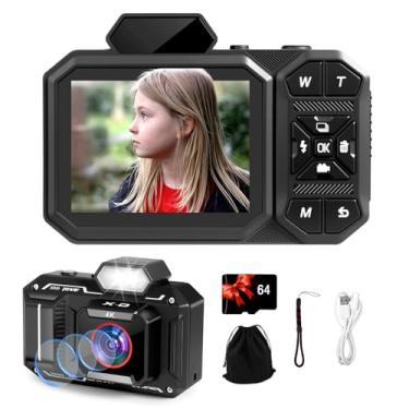 Imagem de Câmera digital, câmera vlogging Bextgoo 4K com cartão de 64 GB, foco automático de 48 MP, zoom digital 12x, flash e anti-trepidação, aponte e atire para iniciantes e adolescentes