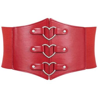 Imagem de Corset Belt JKEEMI Women Metal O-Ring, anel de coração, elástico largo