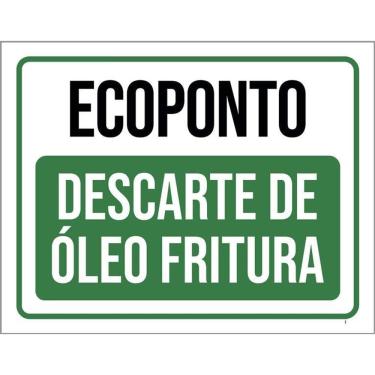 Imagem de Kit 3 Placas Ecoponto Descarte De Óleo Fritura