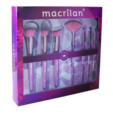 Imagem de Kit Violet com 7 pincéis profissionais para maquiagem - ED005, Macrilan