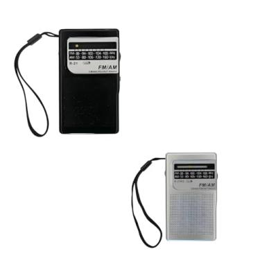 Imagem de Mini Rádio AM/FM Portátil de Bolso Recarregável – Rádio Pequeno com Alto-Falante Potente, Antena Retrátil e Bateria de Longa Duração e ou Pilha (COR ALEATÓRIA)