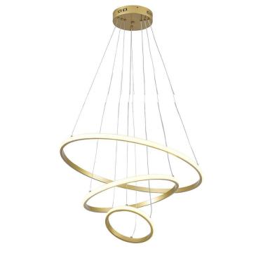 Imagem de Lustre Pendente 3 Em 1 Arco Aneis Led Infinito Perfil Luminaria Ajustavel Regulavel Iluminaçao