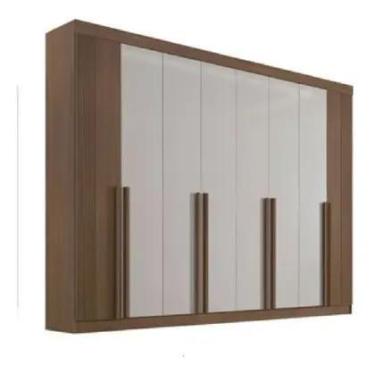 Imagem de Guardaroupa Casal Ddoro Daymond Ripado Castanho Off White DDoro Móveis