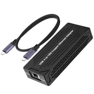 Imagem de GLOTRENDS Adaptador de rede Ethernet ST7463 USB4 para 10 Gb RJ45, compatível com portas USB4/Thunderbolt 3/4, compatível com redes multi-Gig e Gigabit