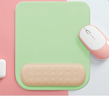 Imagem de Naroote Tapete de Mouse Protetor de Pulso Em Formato Quadrado para Escritório, Mouse Pad de Computador de Rosto Liso Com Suporte de Pulso, Material de Escritório Pad Ergonômico (Verde e cáqui claro)